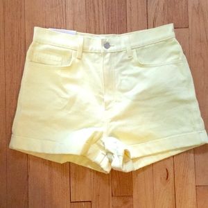 Pale Yellow American Apparel Shorts